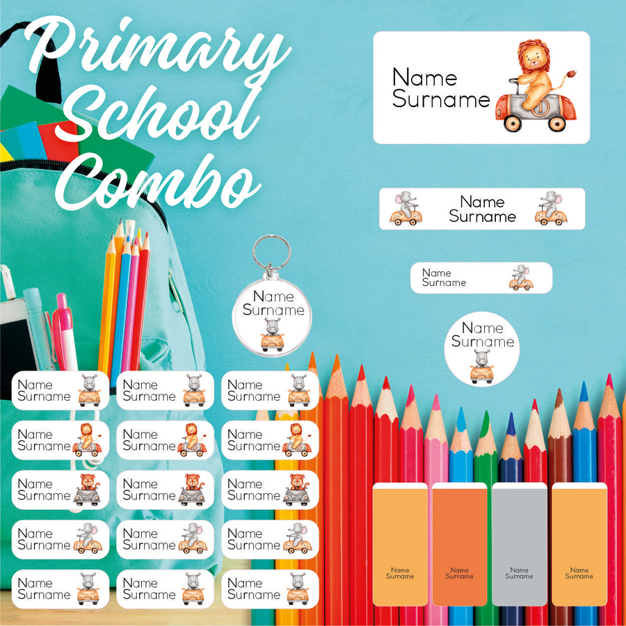 Animal Transport Primary School Label Combo