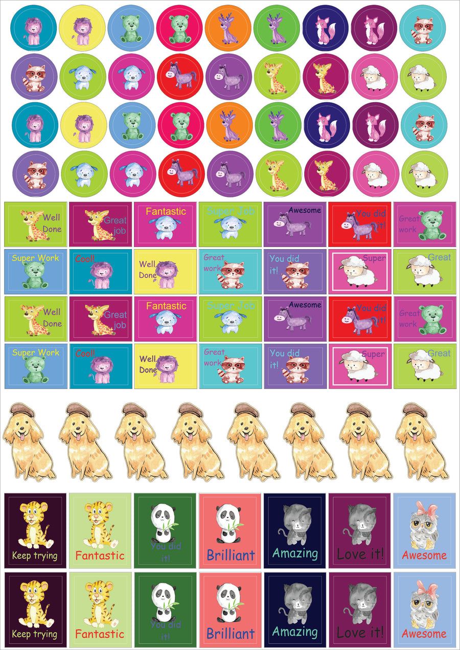 Animals Teacher Stickers - English