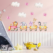 Cute Animal Train Wall Stickers
