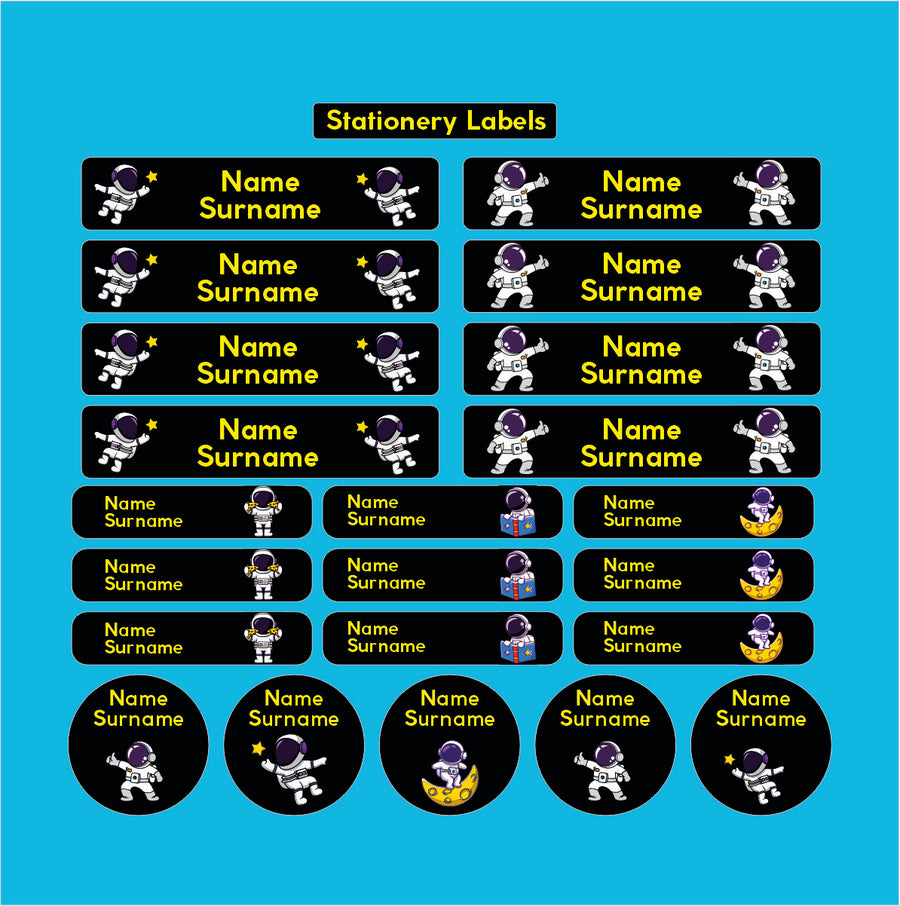 Astronaut Boys Stationery Labels