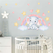Cute Elephant Rainbow Wall Sticker