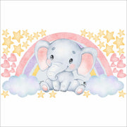 Cute Elephant Rainbow Wall Sticker