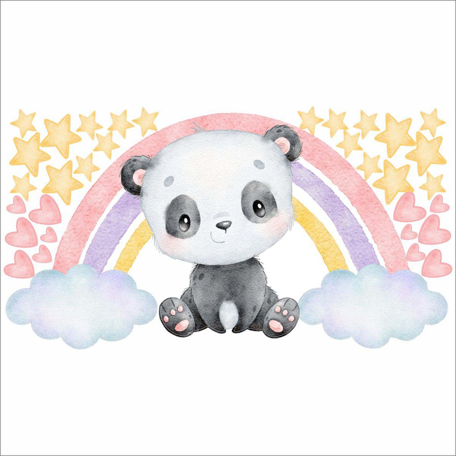 Cute Polar Bear Rainbow Wall Sticker