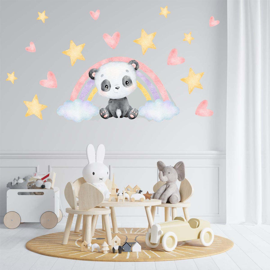 Cute Polar Bear Rainbow Wall Sticker