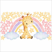 Cute Giraffe Rainbow Wall Sticker