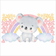 Cute Koala Bear Rainbow Wall Sticker
