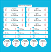 Coral Designs Pre-Primary Label Combo with personalised waterproof name labels