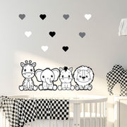 Black and White Animals Wall Stickers
