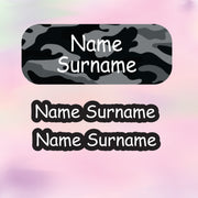 Black Camo Tub Label