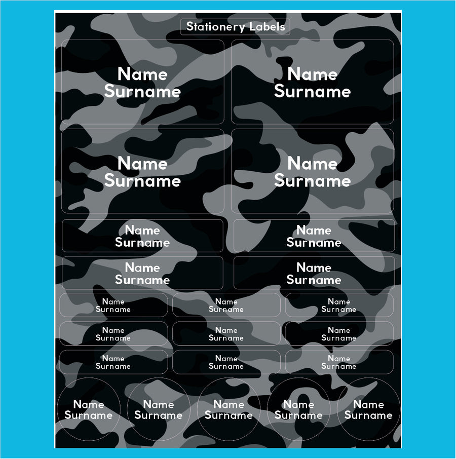 Black Camo Labels