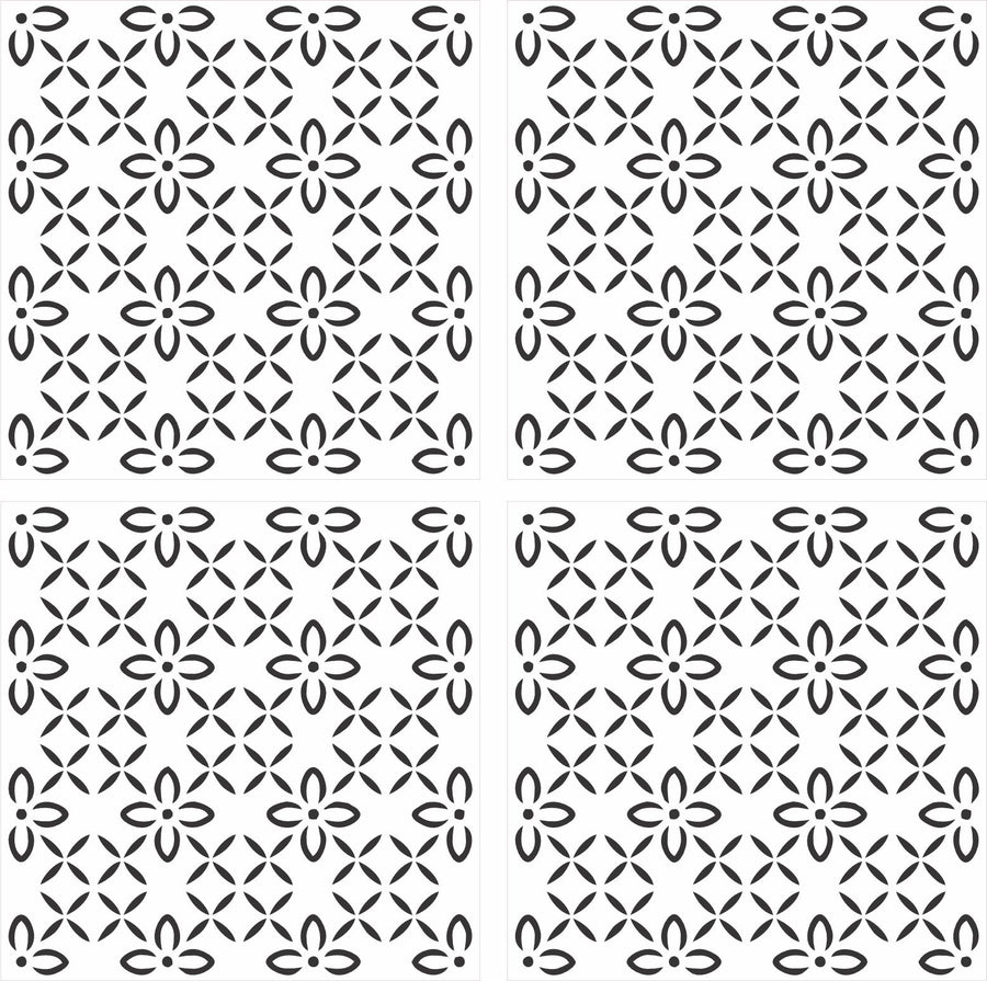 Black Pattern Tile Wall Stickers