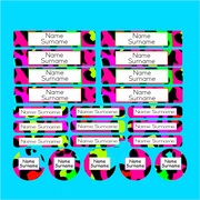 Bright Leopard Print Pre-Primary Label Combo
