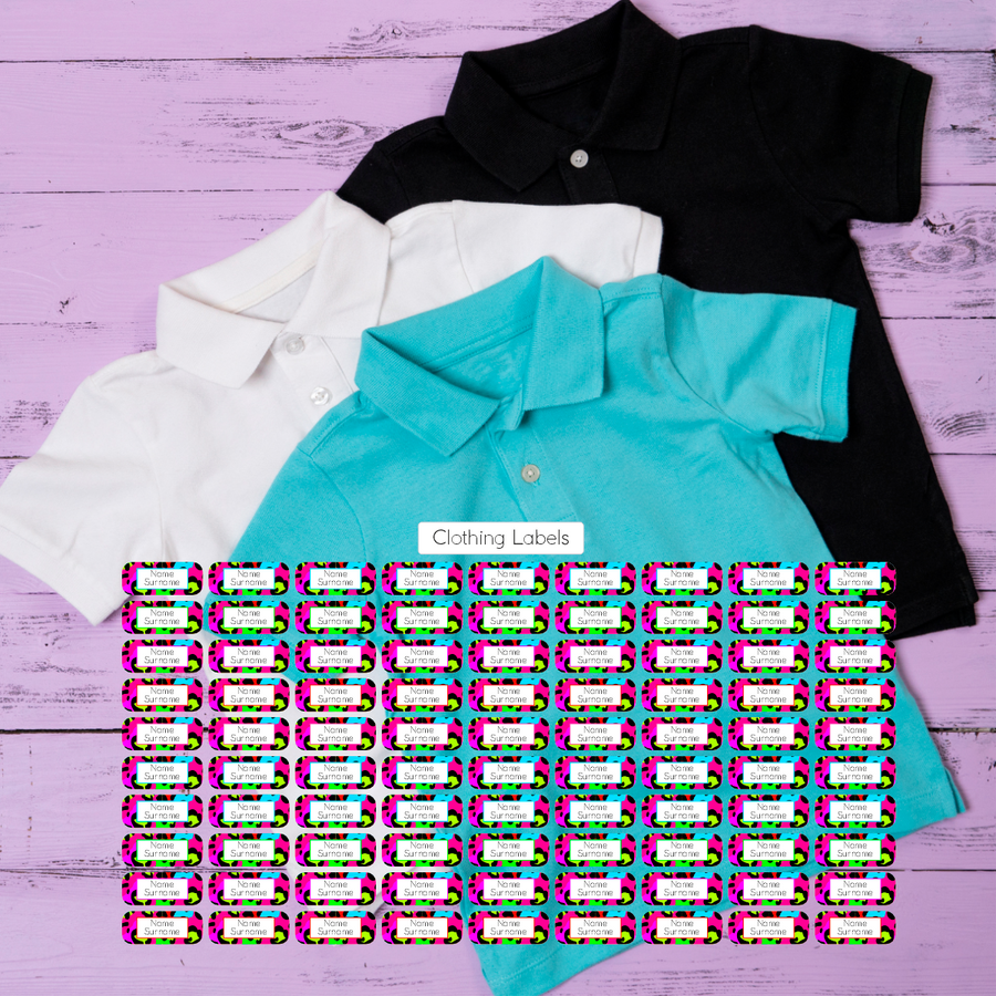 Bright Leopard Print DTF Clothing Labels