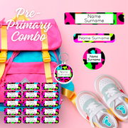 Bright Leopard Print Pre-Primary Label Combo