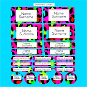 Bright Leopard Print Stationery Labels