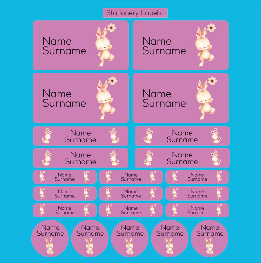 Cute Bunnies Stationery Labels