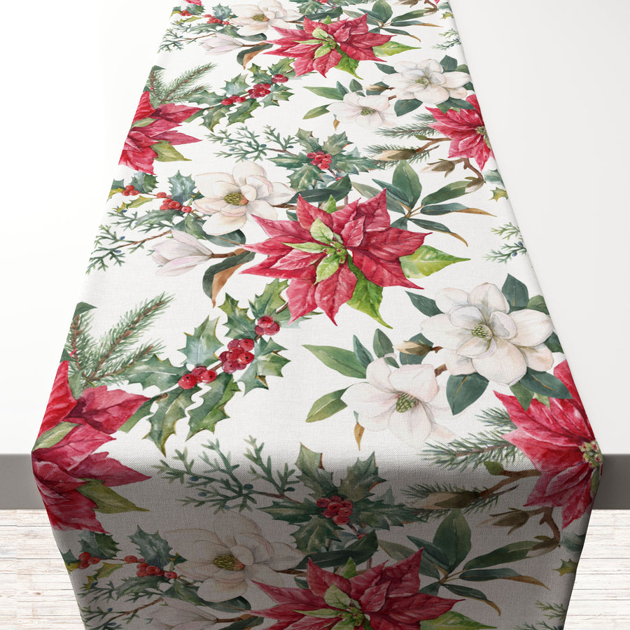 Christmas Floral Pattern PVC Runner