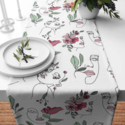 Pink Floral Line Face Runner