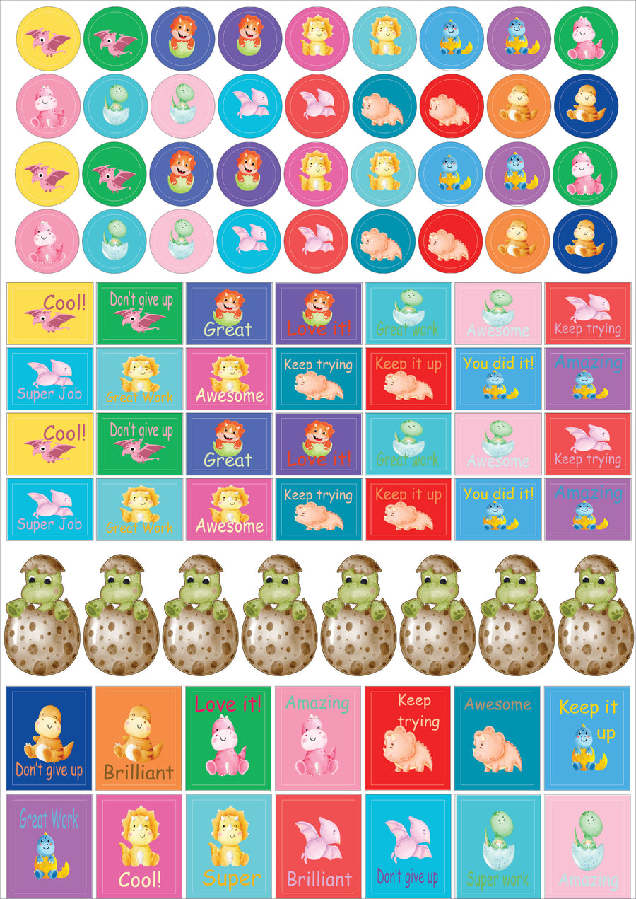 Dino Teacher Stickers - English