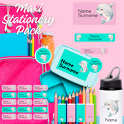 Dolphin Maxi School Stationery Pack Coral Designs