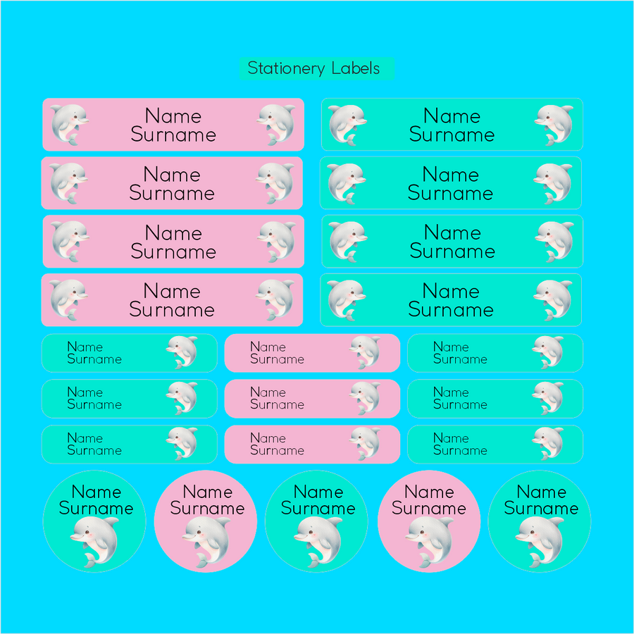 Dolphin Stationery Labels