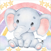 Cute Elephant Rainbow Wall Sticker