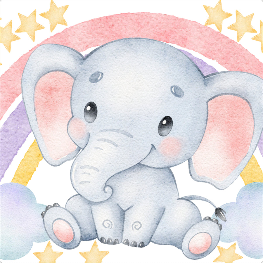 Cute Elephant Rainbow Wall Sticker