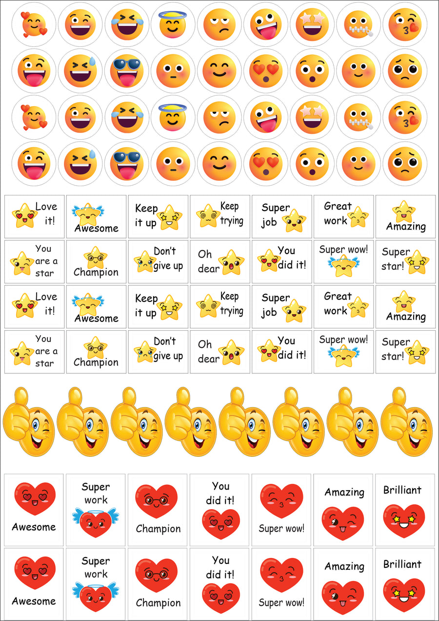 Emoji Teacher Stickers - English