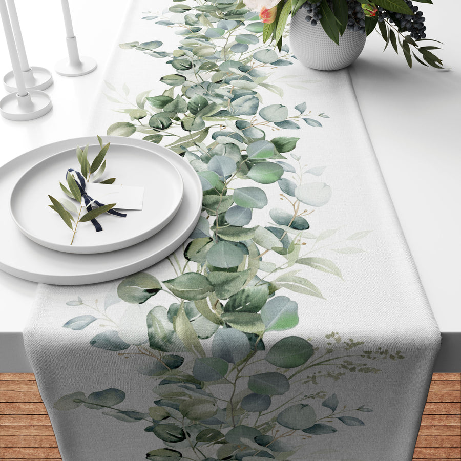 Eucalyptus Border Leaves Runner