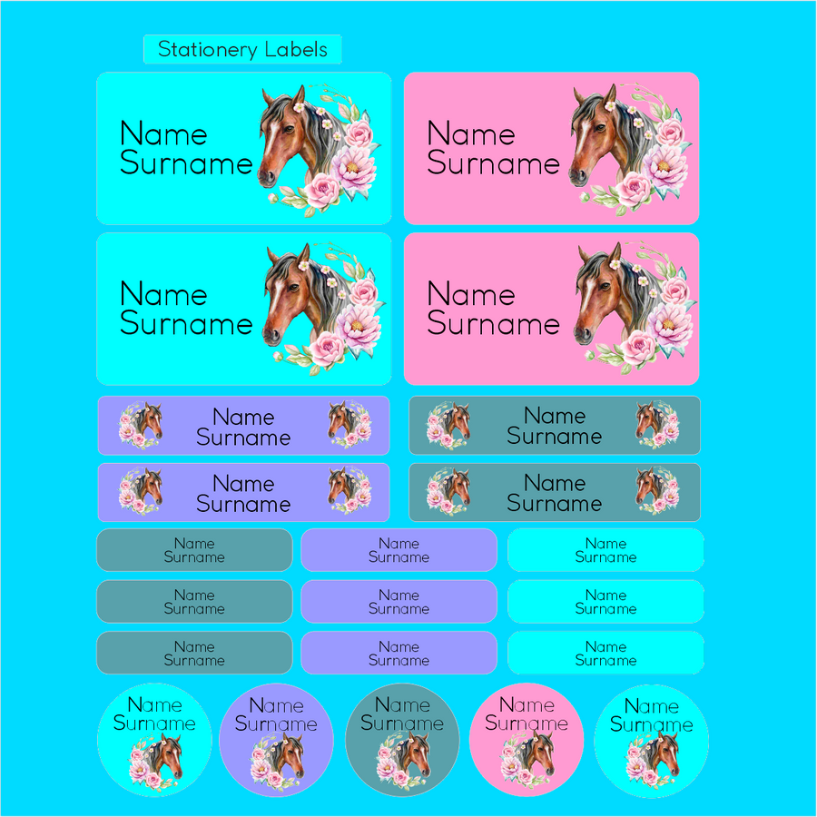Flower Horse Labels