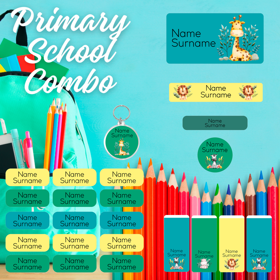 Forest Animals Primary School Label Combo