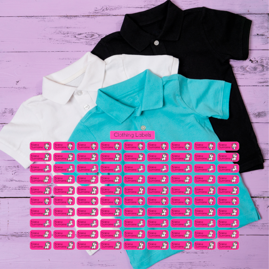 Happy Unicorn DTF Clothing Labels