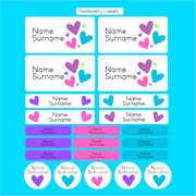 Hearts Stationery Label Maxi Combo