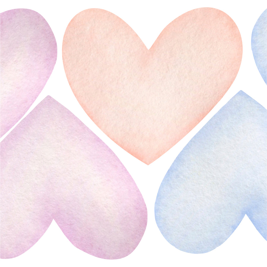 Multi-Coloured Hearts Wall Stickers