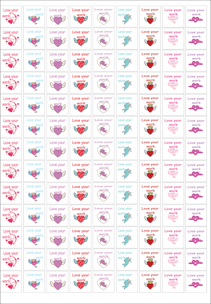 Hearts Teacher Stickers - English