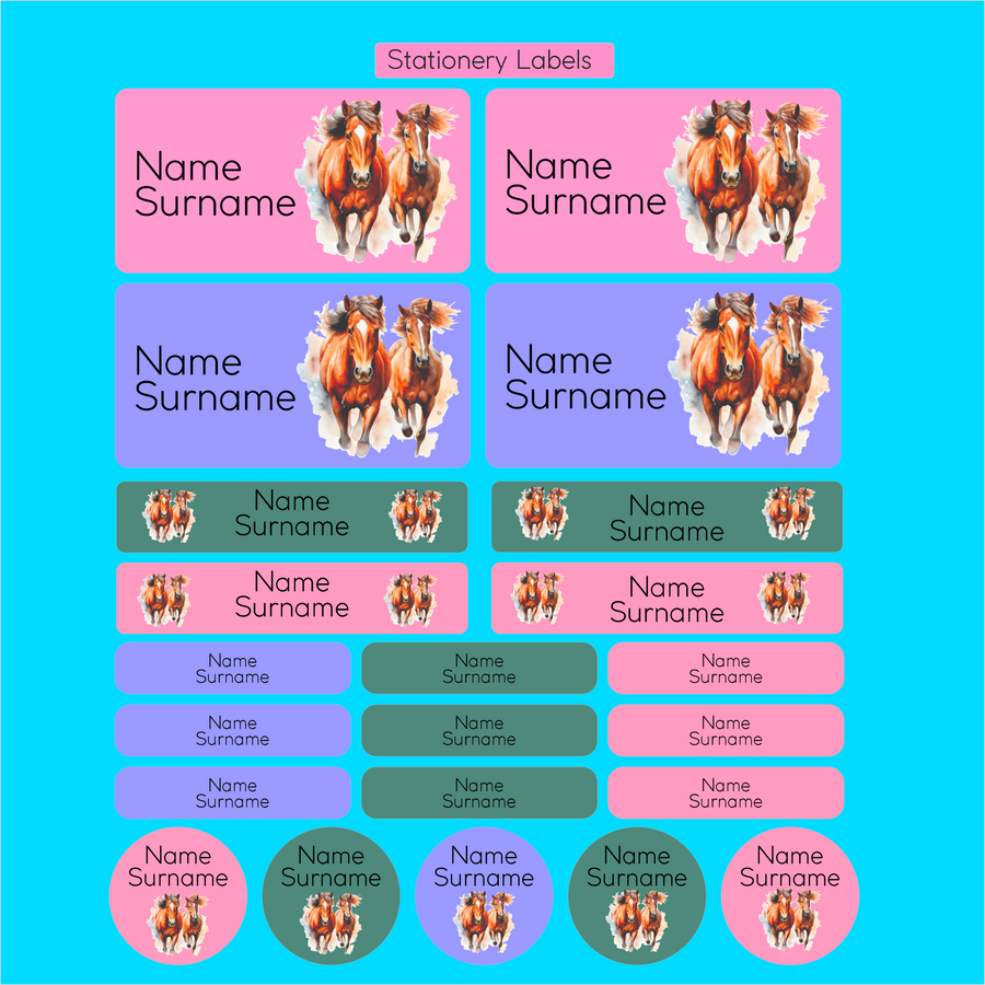 Horse Animal Stationery Labels