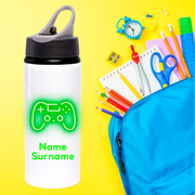 White water bottle with personalised Name