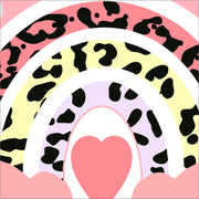 Pink Leopard Print Rainbow Wall Stickers