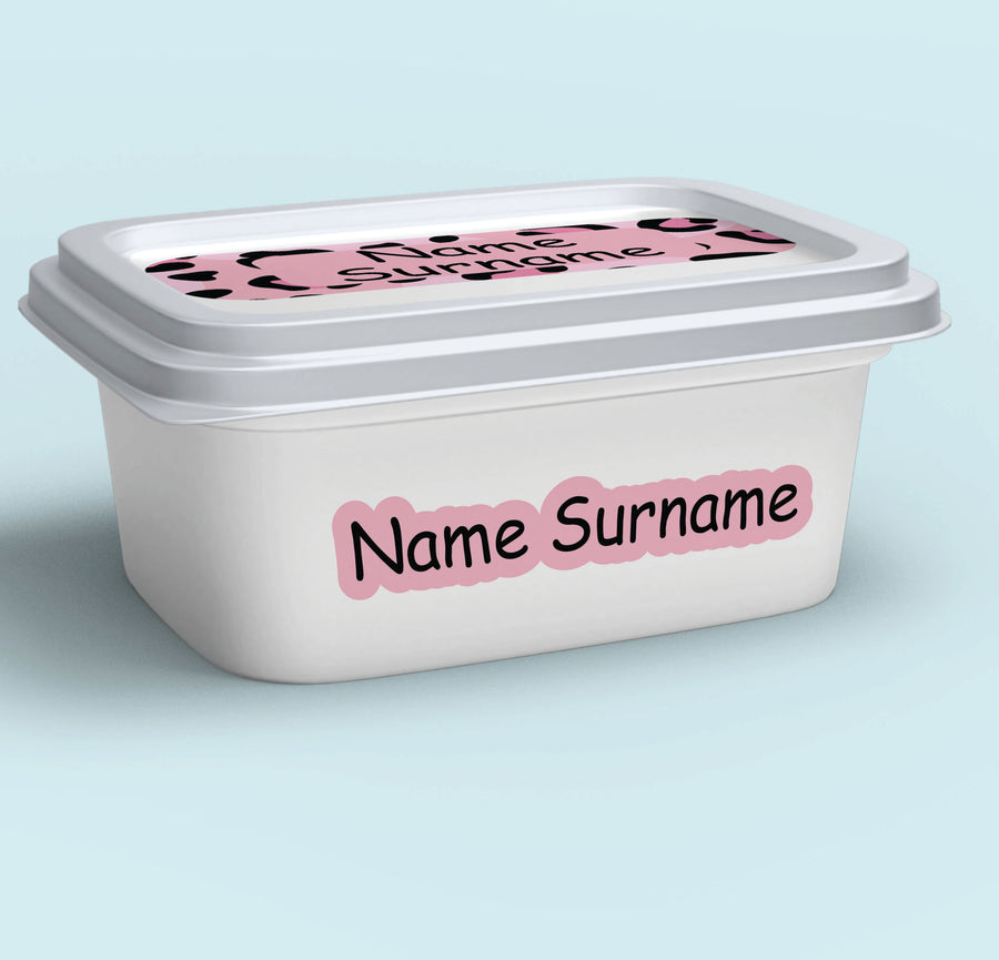 Pink Leopard Print Tub Label