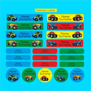 Monster Trucks - Boys Stationery Labels