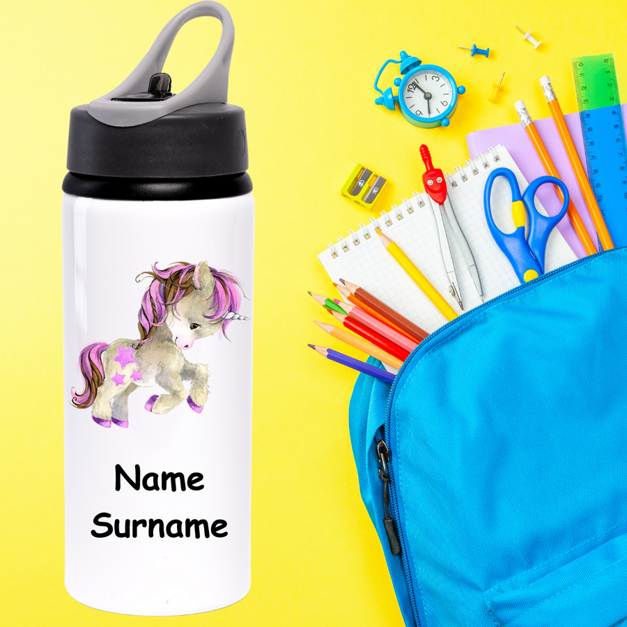 Mischievious Unicorn Aluminium Water Bottle 650ml