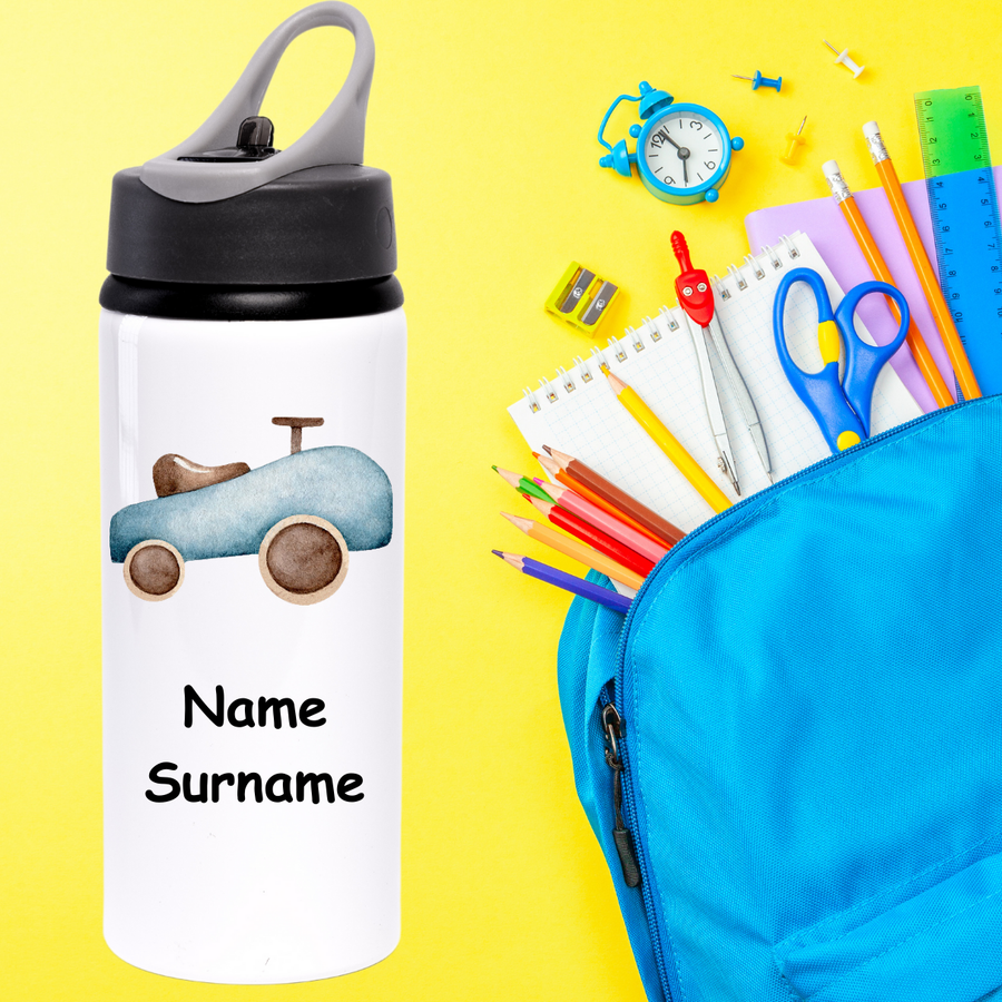 Vintage Cars Aluminium Water Bottle 650ml