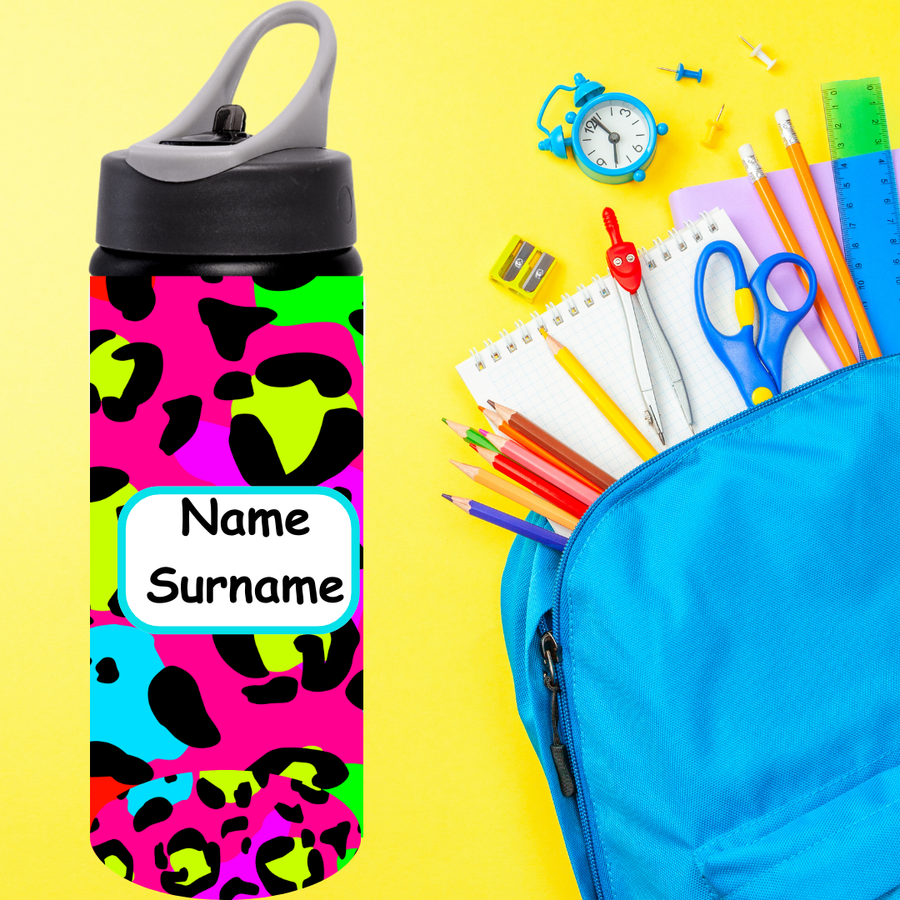 Bright leopard Print Aluminium Water Bottle 650m