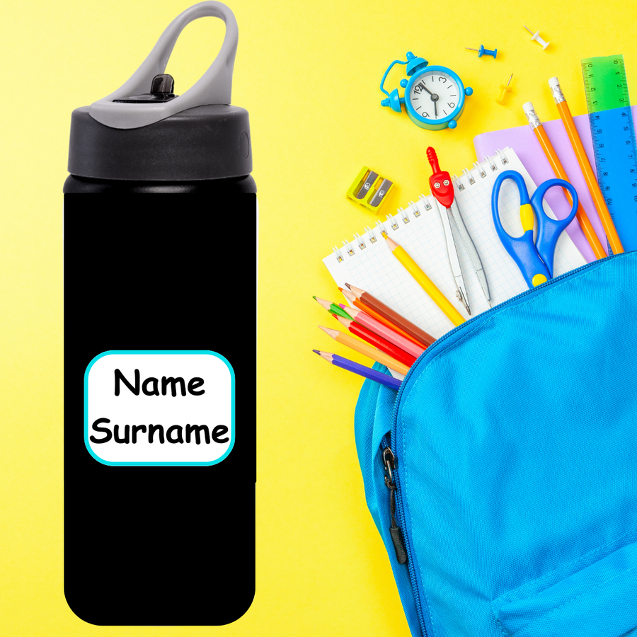 Black & Colour Aluminium Water Bottle 650m