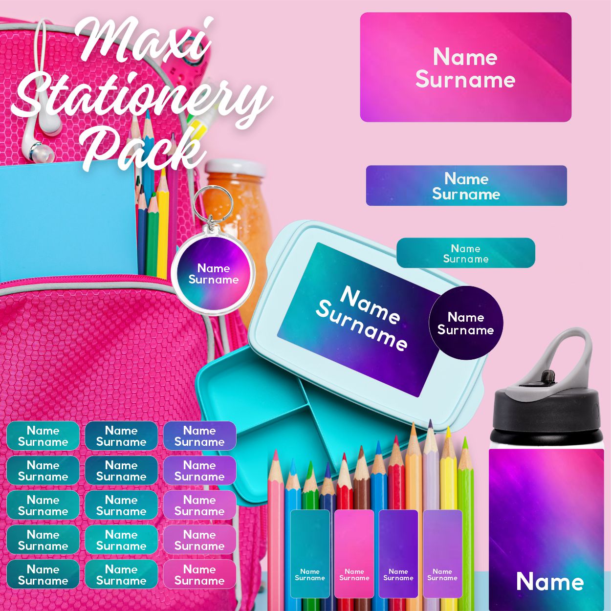 Northern Light Maxi School Stationery Pack Coral Designs