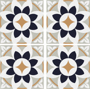 Orange and Beige Tile Wall Stickers