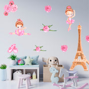 Paris Ballerina Girls Wall Stickers