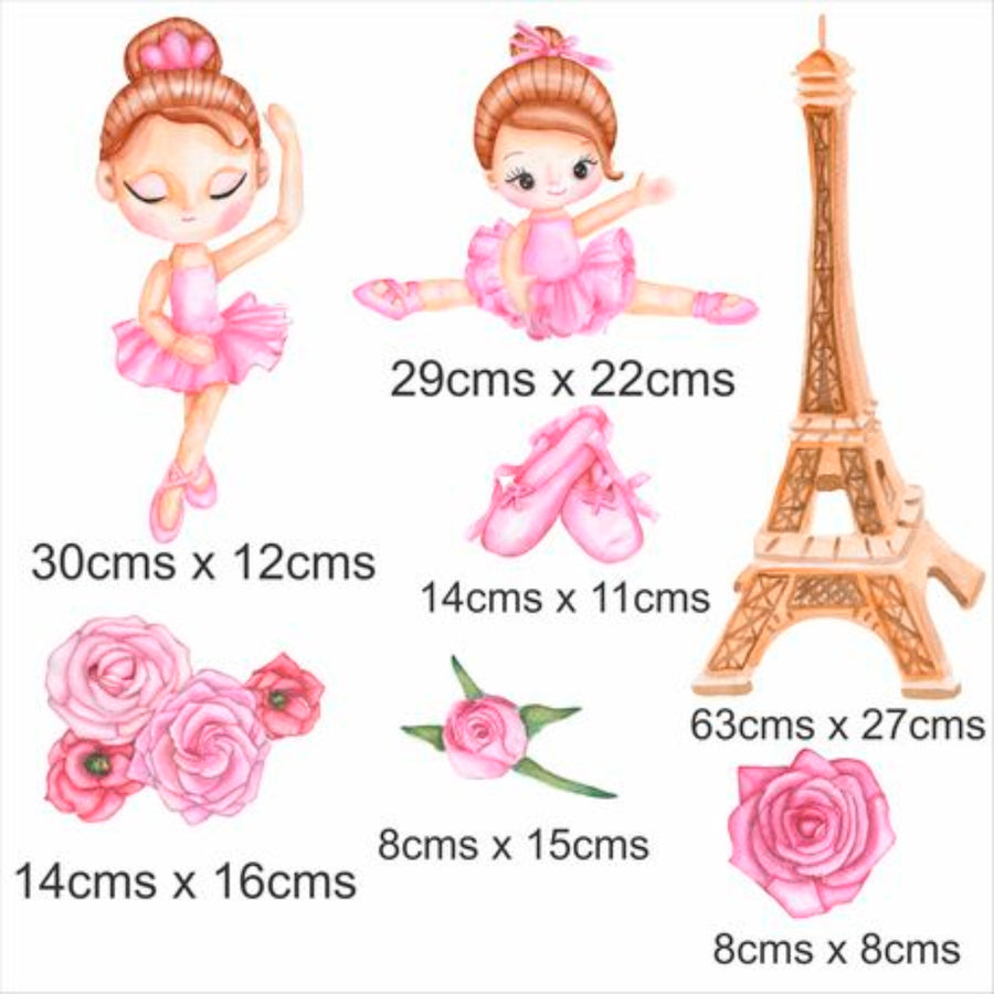 Paris Ballerina Girls Wall Stickers