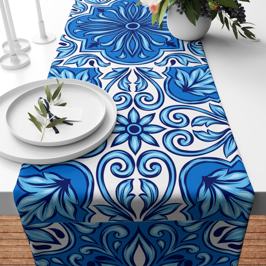 Portuguese Azulejo Ceramic Pattern Runner