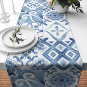 Portuguese Ornamental Azulejo Ceramic Pattern Runner
